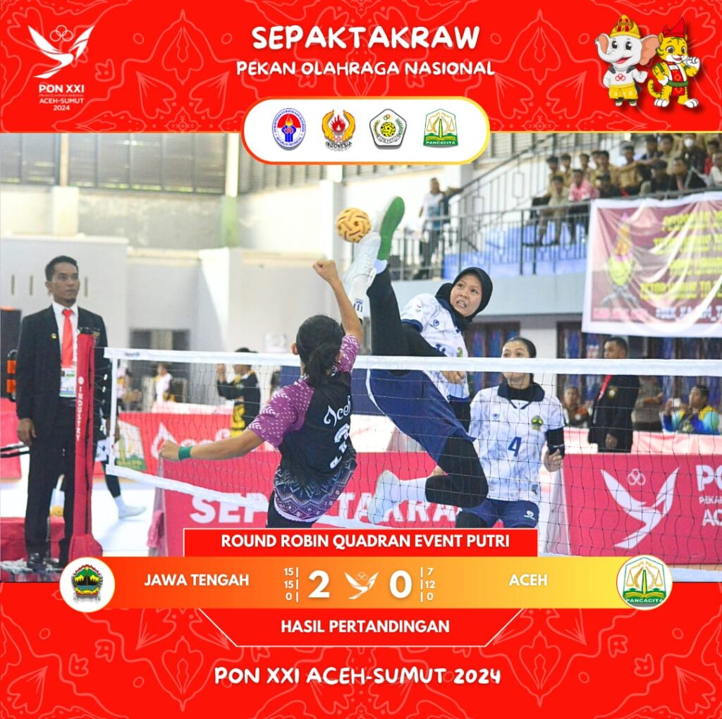 PON XXI Aceh - Sumut, Final Quadrant Putra Jateng dan Gorontalo Melaju ke Final