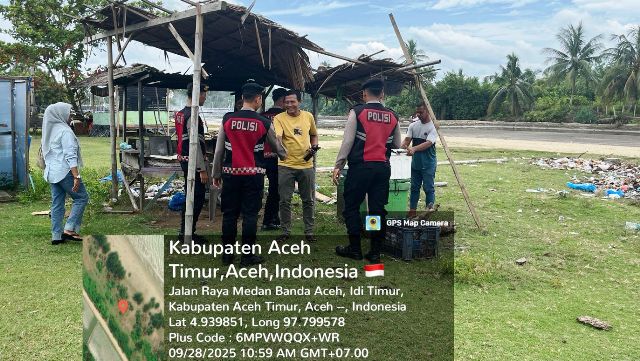 Patroli Presisi Satsamapta Polres Aceh Timur Berikan Rasa Aman dan Nyaman Bagi Pengunjung Wisata