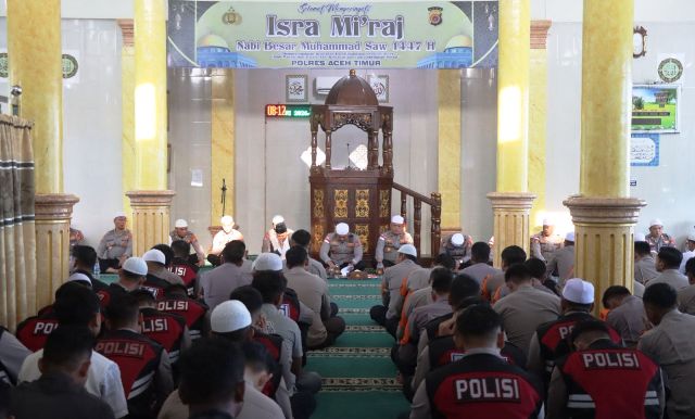 Peringati Isra Mi’raj 1447 H, Polres Aceh Timur Perkuat Iman dan Kepedulian Sosial Pasca Bencana