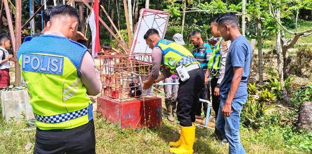 Polri Untuk Masyarakat, Pascabanjir Polres Aceh Timur Bangun Sumur Bor di Darul Falah