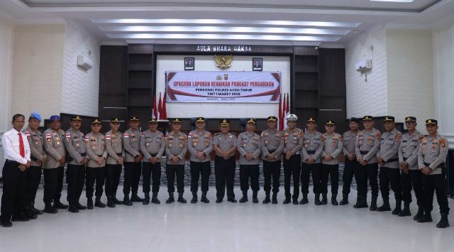 Wakapolres Aceh Timur Pimpin Upacara Kenaikan Pangkat Pengabdian