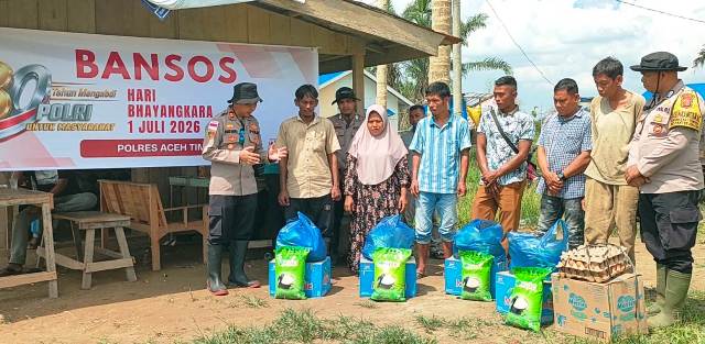 Kapolsek Pantee Bidari Hadir di Tengah Warga Terdampak Puting Beliung