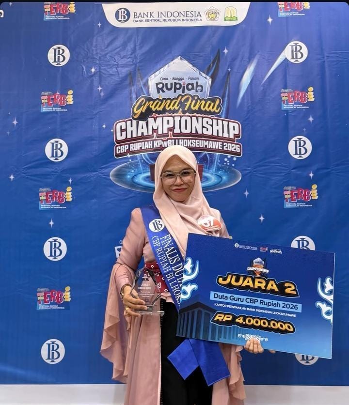 Cetak Prestasi Regional, Anggota Bhayangkari Brimob Langsa dan Alumni IAIN Langsa Raih Juara 2 Duta Guru CBP Rupiah Bank Indonesia