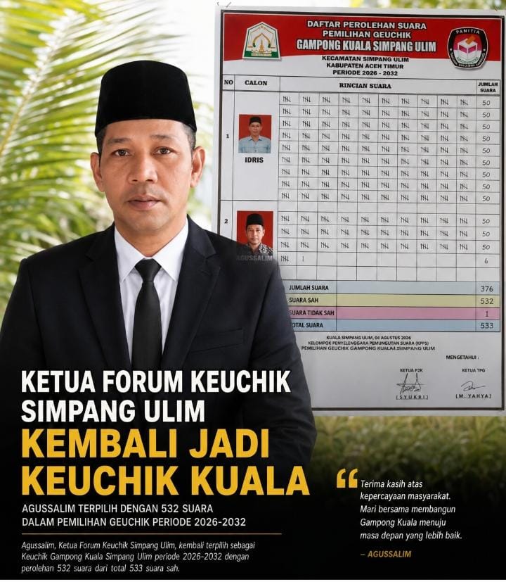 Ketua Forum Keuchik Simpang Ulim Kembali Jadi Keuchik Kuala
