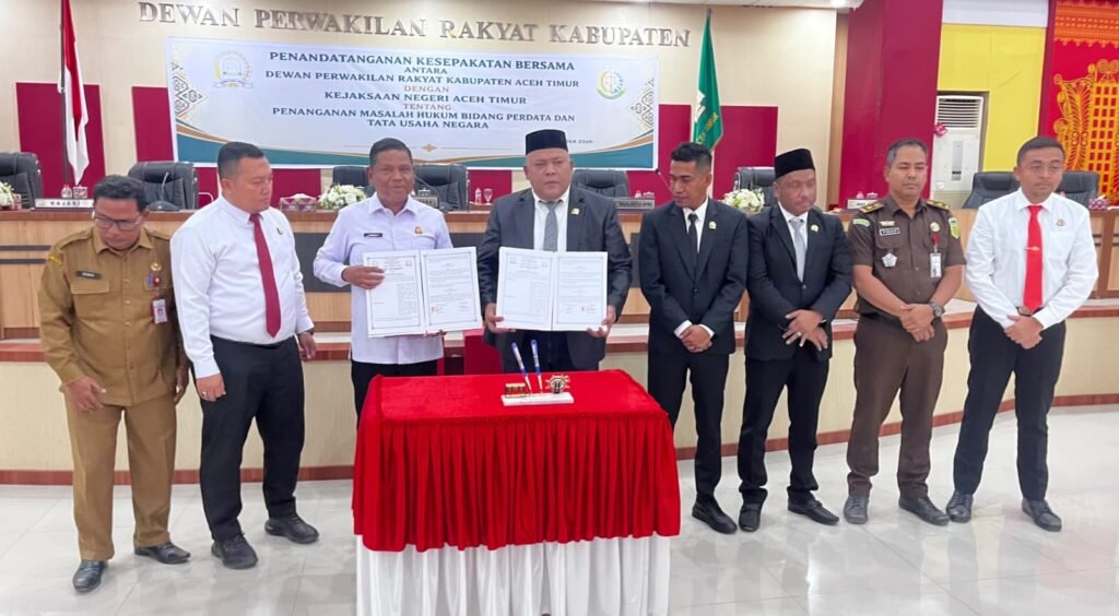 Kejari Aceh Timur dan DPRK Aceh Timur Teken MoU Bidang Perdata dan TUN, Kajari: Jangan Hanya Seremoni di Atas Kertas